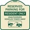 Signmission Parking Lot Reserved Parking for Residents Only Unauthorized Vehicles Towed Away Wit, TG-1818-23417 A-DES-TG-1818-23417 - alternate 1